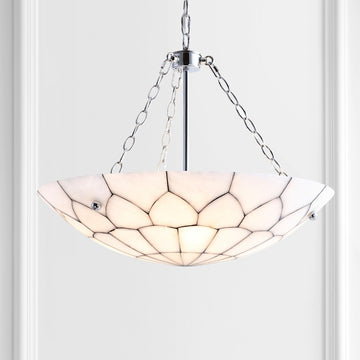 Bailey 23.5" Adjustable Marble/Metal LED Chandelier - JONATHAN Y